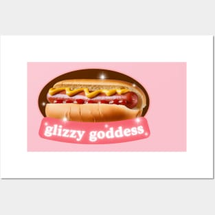 Pink Girly Glizzy Goddess Hotdog Silly Design Posters and Art